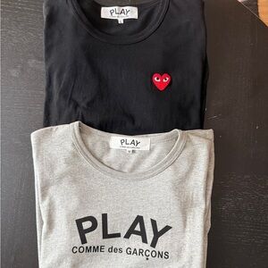 Comme des Garcons Black and Gray Short Sleeve Tees